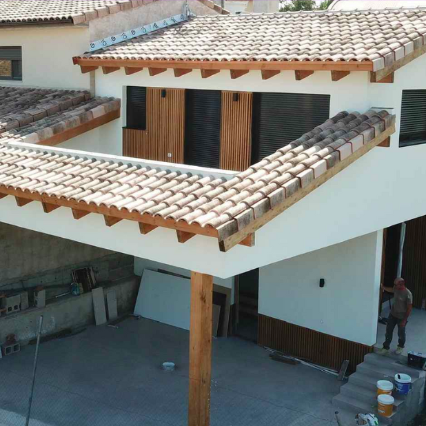 Ejemplo de la cubierta de una casa modular